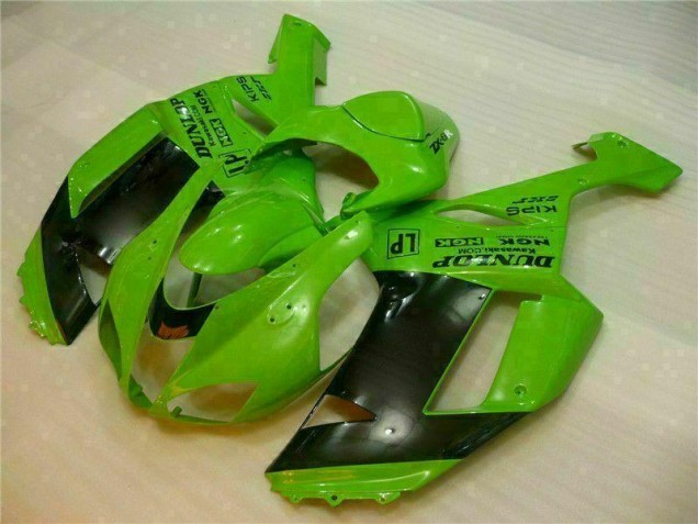Verde Preto Dunlop Carenagem Moto Kawasaki ZX6R 07-08 Verde Preto Dunlop Carenagem Moto Kawasaki ZX6R 07-08