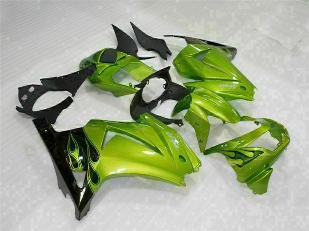 Verde Preto Moto Plástico Kawasaki EX250 08-12 Verde Preto Moto Plástico Kawasaki EX250 08-12