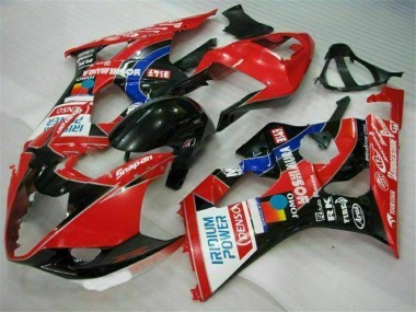 Vermelho Abs Kits Carenagem Moto Suzuki GSXR 1000 K3 03-04