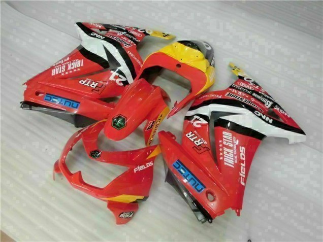 Vermelho Amarelo Carenagem Moto Kawasaki EX250 08-12 Vermelho Amarelo Carenagem Moto Kawasaki EX250 08-12