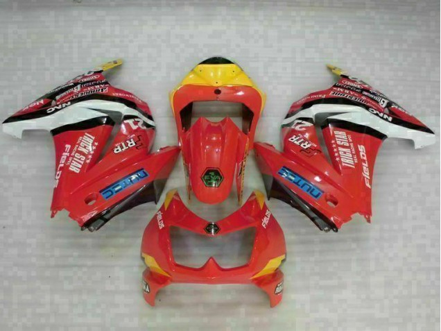 Vermelho Amarelo Carenagem Moto Kawasaki EX250 08-12 Vermelho Amarelo Carenagem Moto Kawasaki EX250 08-12