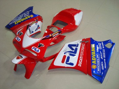 Vermelho Azul Fila Carenagem Moto Ducati 748 93-05