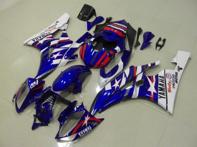 Vermelho Azul Star Carenagem Moto Yamaha R6 06-07 Vermelho Azul Star Carenagem Moto Yamaha R6 06-07