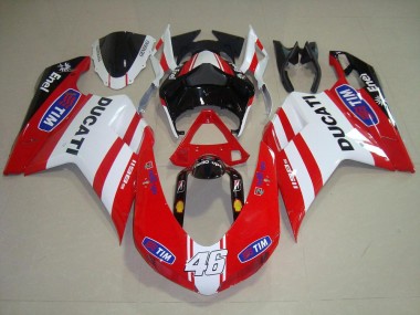 Vermelho Branco 46 Carenagem Moto Ducati 848 1098 1198 07-14