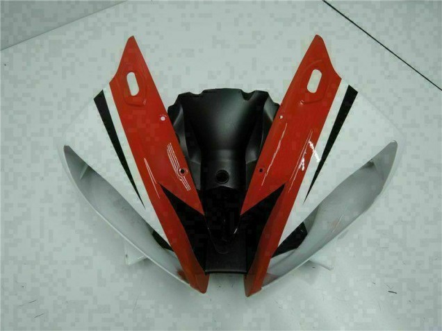 Vermelho Branco Abs Moto Plástico Yamaha R6 06-07 Vermelho Branco Abs Moto Plástico Yamaha R6 06-07