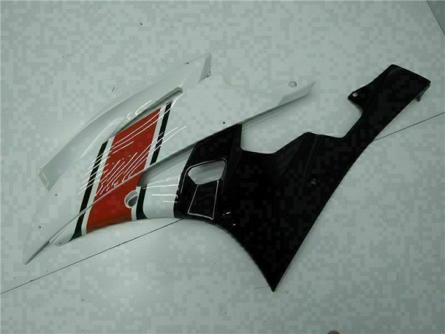 Vermelho Branco Abs Moto Plástico Yamaha R6 06-07 Vermelho Branco Abs Moto Plástico Yamaha R6 06-07