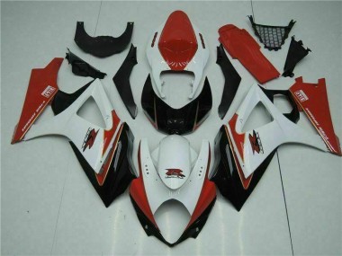 Vermelho Branco Abs Moto Plásticos Suzuki GSXR 1000 K7 07-08