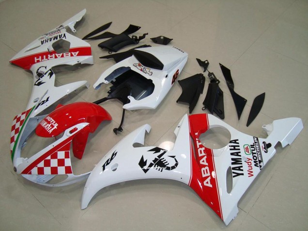 Vermelho Branco Abs Moto Plásticos Yamaha R6 03-05