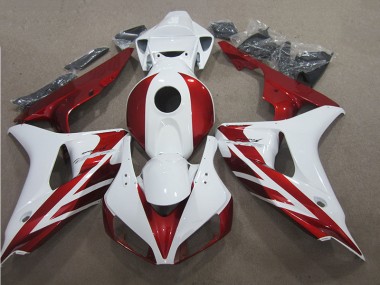 Vermelho Branco Abs Motocicleta Plásticos Honda CBR 1000RR 06-07