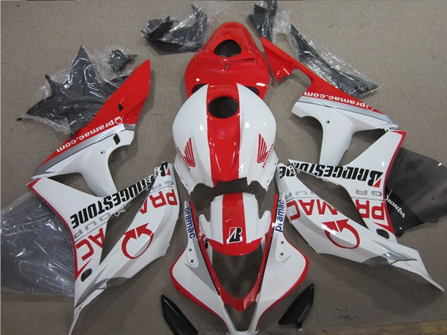 Vermelho Branco Abs Motocicleta Plásticos Honda CBR 600RR 07-08 Vermelho Branco Abs Motocicleta Plásticos Honda CBR 600RR 07-08
