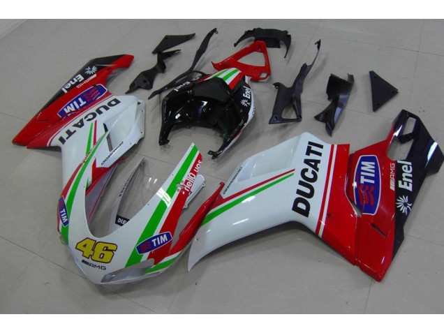 Vermelho Branco Amarelo 46 Carenagem Moto Ducati 848 1098 1198 07-14 Vermelho Branco Amarelo 46 Carenagem Moto Ducati 848 1098 1198 07-14