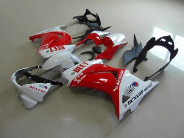 Vermelho Branco BEET Carenagem Moto Kawasaki ZX 250R 08-12
