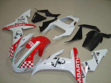 Vermelho Branco Bandeira Carenagem Moto Yamaha R1 02-03