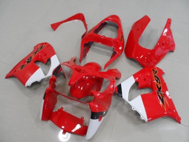 Vermelho & Branco Carenagem Moto Kawasaki ZX9R 00-01