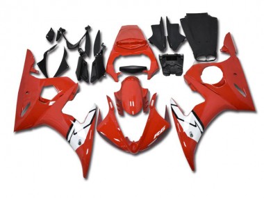 Vermelho Branco Carenagem & Plástico Moto Yamaha R6 03-05