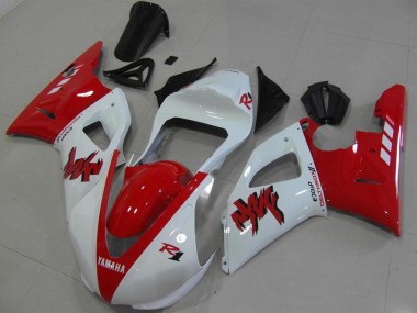 Vermelho Branco Corrida Carenagem Moto Yamaha R1 00-01
