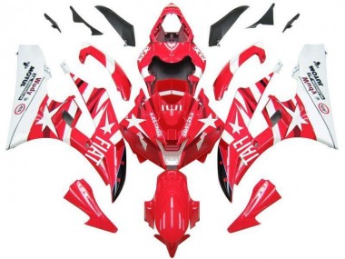 Vermelho Branco Estrela Fiat Carenagem Moto Yamaha R6 06-07