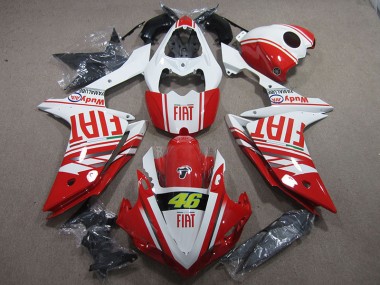 Vermelho Branco Fiat 46 Carenagem Moto Yamaha R1 07-08