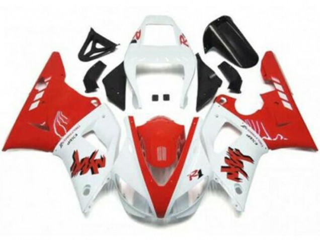 Vermelho Branco Kit Completo Carenagem Moto Yamaha R1 98-99 Vermelho Branco Kit Completo Carenagem Moto Yamaha R1 98-99