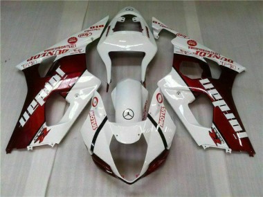 Vermelho Branco Kits Carenagem Moto Suzuki GSXR 1000 K3 03-04