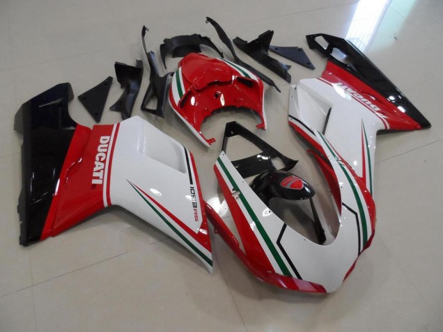 Vermelho Branco Kits Completo Carenagem Moto Ducati 848 1098 1198 07-14 Vermelho Branco Kits Completo Carenagem Moto Ducati 848 1098 1198 07-14