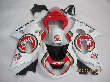 Vermelho Branco Lucky Strike Carenagem Moto Suzuki GSXR 600 K1 K2 K3 01-03