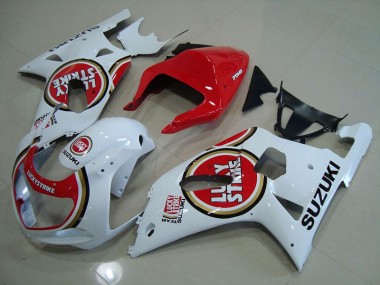Vermelho Branco Lucky Strike Carenagem Moto Suzuki GSXR 750 K1 K2 K3 01-03