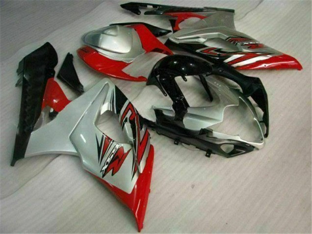 Vermelho Branco Moto Plástico Suzuki GSXR 1000 K5 05-06 Vermelho Branco Moto Plástico Suzuki GSXR 1000 K5 05-06