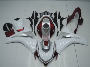 Vermelho Branco & Prata Carenagem Moto Honda CBR 1000RR 08-11