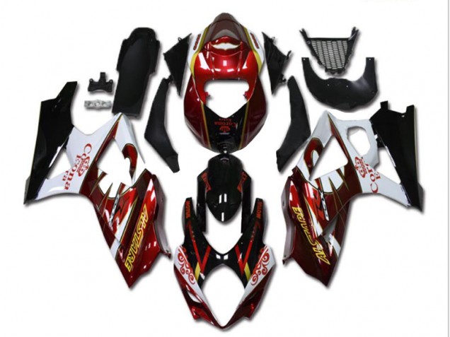 Vermelho Branco Preto Carenagem Moto Suzuki GSXR 600 / 750 K8 08-10 Vermelho Branco Preto Carenagem Moto Suzuki GSXR 600 / 750 K8 08-10