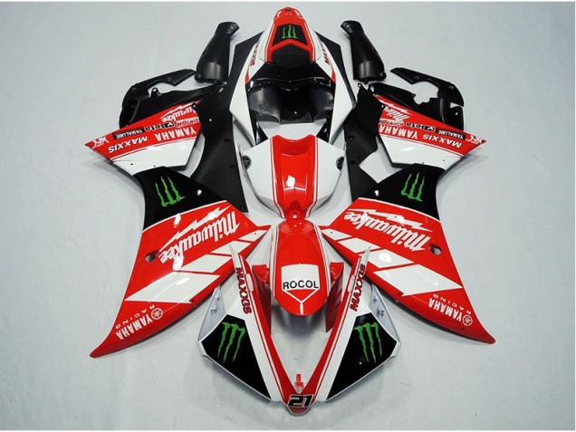 Vermelho Branco Rocol Carenagem Moto Yamaha R1 12-14 Vermelho Branco Rocol Carenagem Moto Yamaha R1 12-14