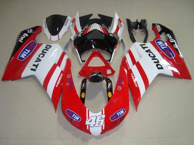 Vermelho Branco Tim 46 Carenagem Moto Ducati 1098 07-14