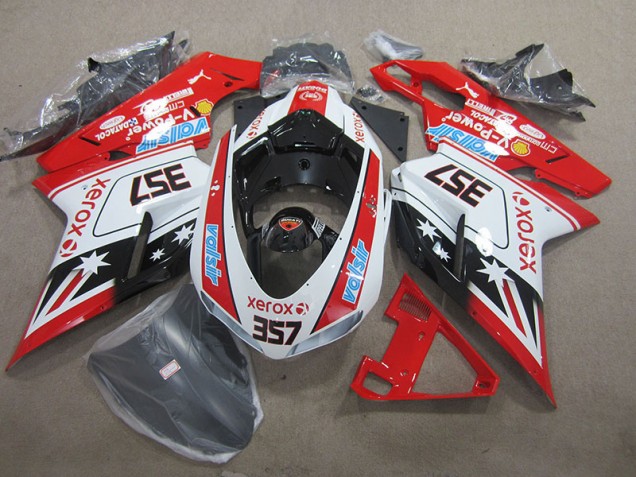 Vermelho Branco Xerox 357 Carenagem Moto Ducati 1098 07-14 Vermelho Branco Xerox 357 Carenagem Moto Ducati 1098 07-14