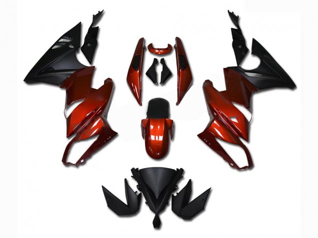 Vermelho Carenagem Moto Kawasaki EX650 09-11 Vermelho Carenagem Moto Kawasaki EX650 09-11