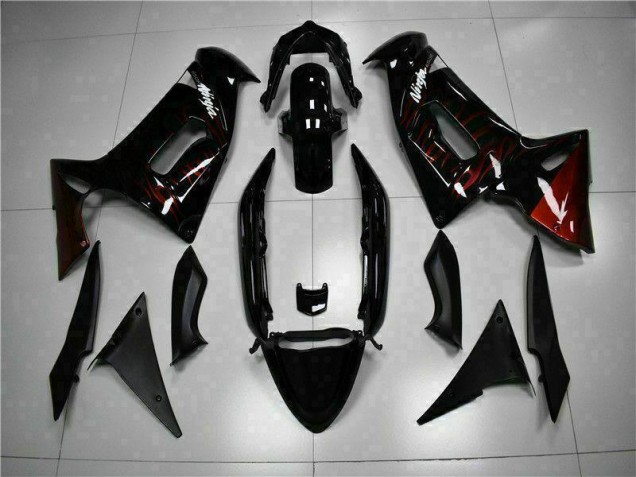 Vermelho Chama Carenagem Moto Kawasaki EX650 06-08