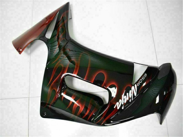 Vermelho Chama Carenagem Moto Kawasaki EX650 06-08