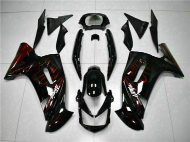 Vermelho Chama Carenagem Moto Kawasaki EX650 06-08