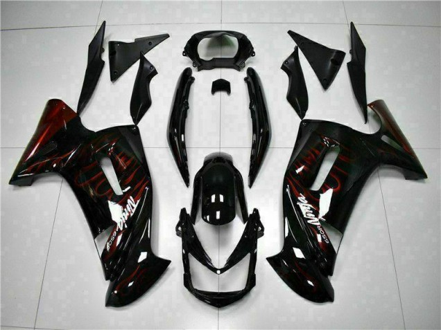 Vermelho Chama Carenagem Moto Kawasaki EX650 06-08