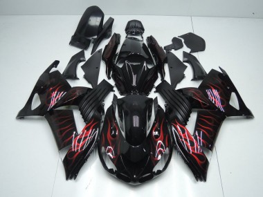 Vermelho Chama Carenagem Moto Kawasaki ZX14R ZZR 1400 12-21
