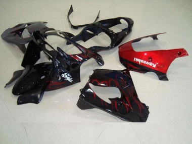 Vermelho Chama Carenagem Moto Kawasaki ZX9R 00-01