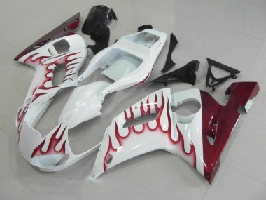 Vermelho Chama Carenagem Moto Yamaha R6 98-02
