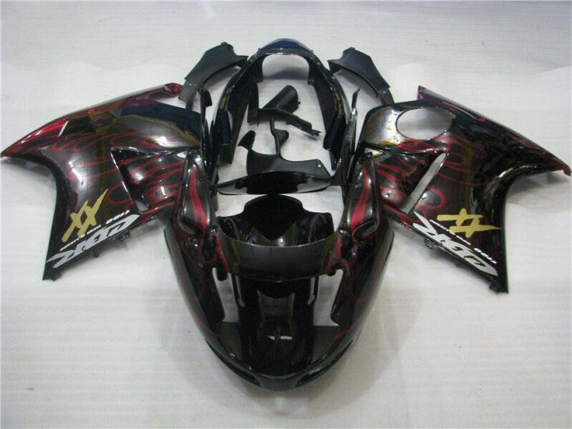 Vermelho Chama Kit Carenagem Moto Honda CBR 1100 XX 96-07 Vermelho Chama Kit Carenagem Moto Honda CBR 1100 XX 96-07