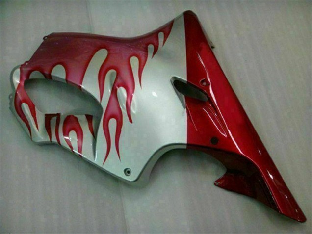 Vermelho Chama Prata Carenagem Moto Honda CBR 600 F4i 01-03 Vermelho Chama Prata Carenagem Moto Honda CBR 600 F4i 01-03