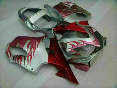 Vermelho Chama Prata Carenagem Moto Honda CBR 600 F4i 01-03