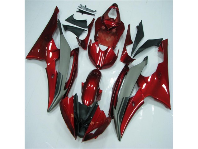 Vermelho Cinzento Carenagem Moto Yamaha R6 08-16 Vermelho Cinzento Carenagem Moto Yamaha R6 08-16