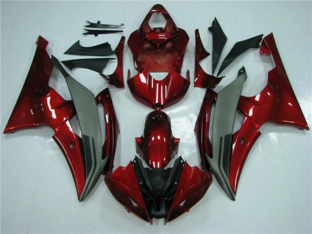 Vermelho Cinzento Carenagem Moto Yamaha R6 08-16 Vermelho Cinzento Carenagem Moto Yamaha R6 08-16