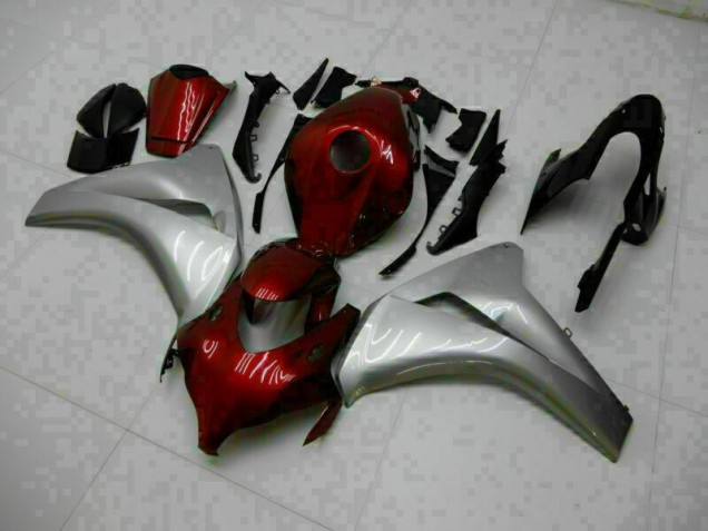 Vermelho Prata Abs Moto Plástico Honda CBR 1000RR 08-11 Vermelho Prata Abs Moto Plástico Honda CBR 1000RR 08-11