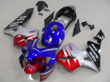 Vermelho Prata Azul Carenagem Moto Honda CBR 600RR 03-04