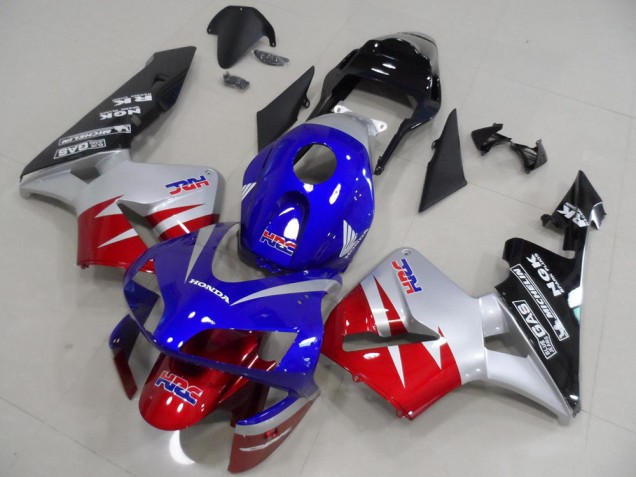 Vermelho Prata Azul Carenagem Moto Honda CBR 600RR 03-04 Vermelho Prata Azul Carenagem Moto Honda CBR 600RR 03-04