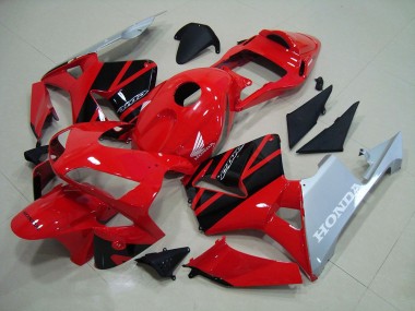 Vermelho Prata Carenagem Moto Honda CBR 600RR 03-04